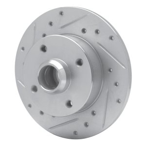 Volkswagen Corrado Brake Rotor (1) - Rear Left - R1 Concepts - Drilled & Slotted - Silver - `85-`02